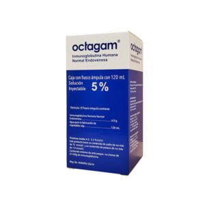 Octagam 6g medicamento que se usa como tratamiento para enfermedades como purpura, kawasaki, Síndrome de Guillain-Barré, Mieloma o leucemia linfocítica crónica
