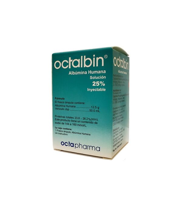 Albúmina Humana Octalbin 25% precio de $1,220 de venta en México en Kalan Farmacia Alta Especialidad